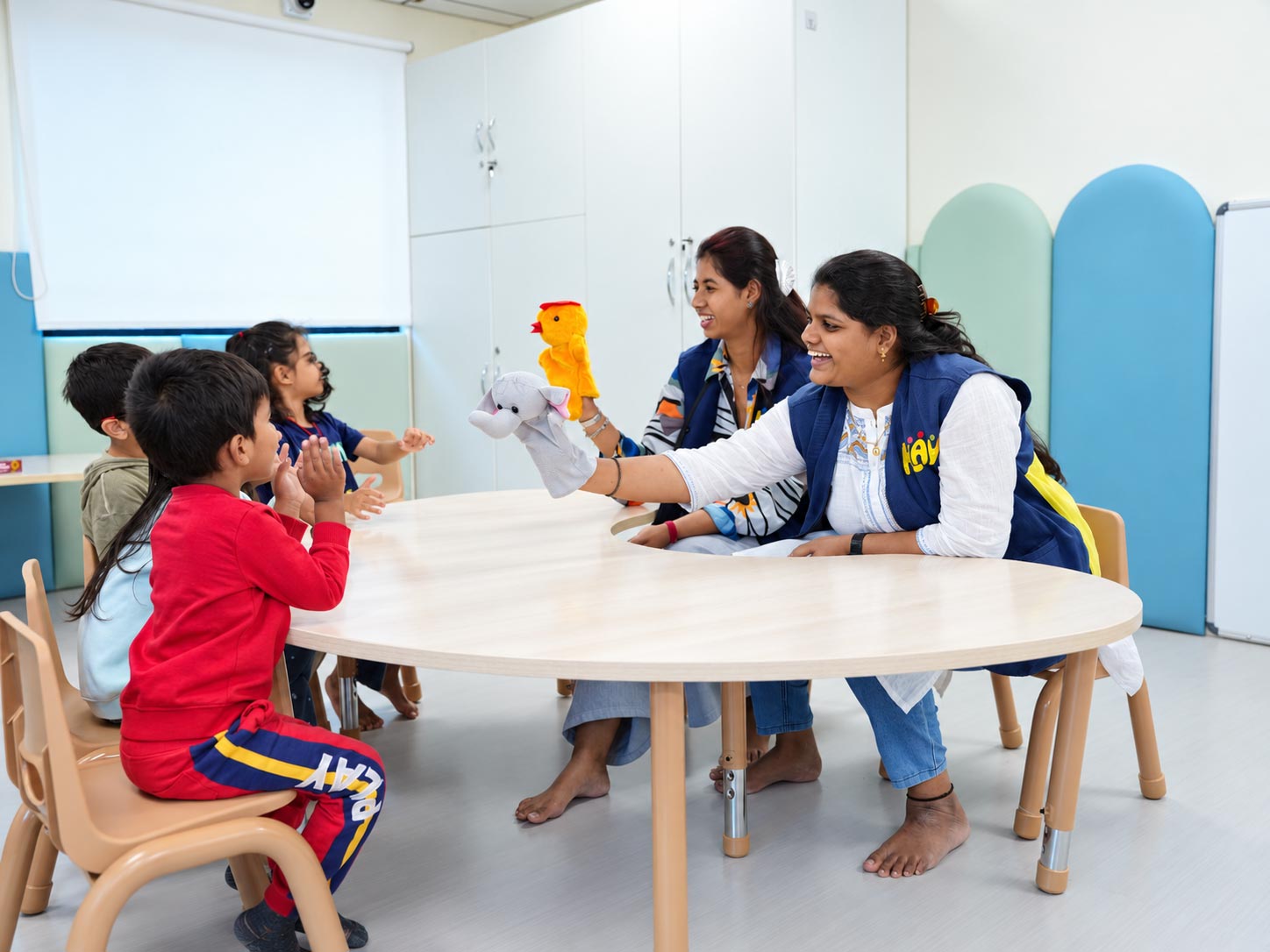 Child smiling during a therapy session